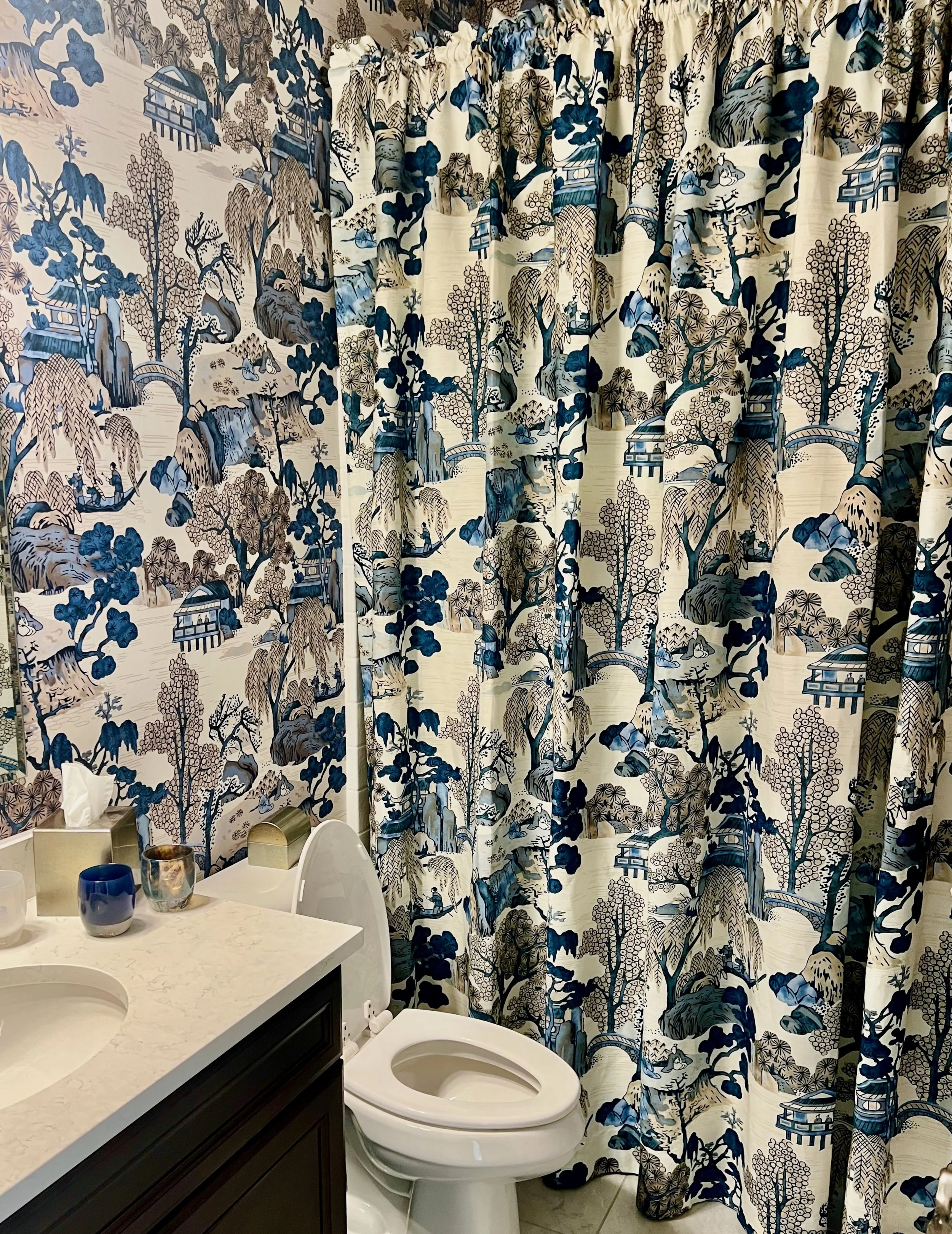 Blue and White Bathroom